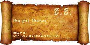 Bergel Bence névjegykártya